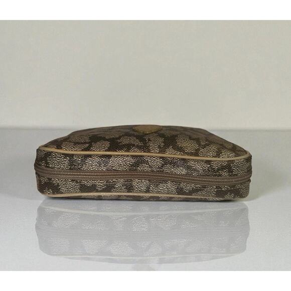 Authentic Vintage YVES SAINT LAURENT YSL PVC Gray CLUTCH BAG GREY Giraffe pouch - Picture 3 of 9